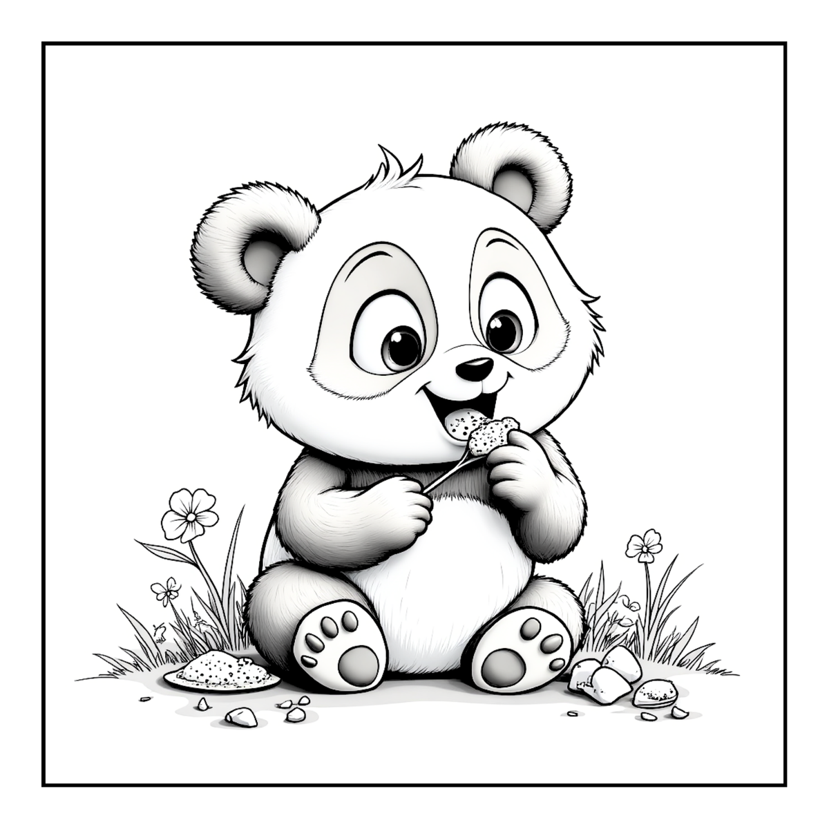 Cute Cozy Panda Bear Animal Coloring Book Gift for Adults Kids Boys Girls Teens: Single Sided Bold and Easy Cool Panda Bear Coloring Book