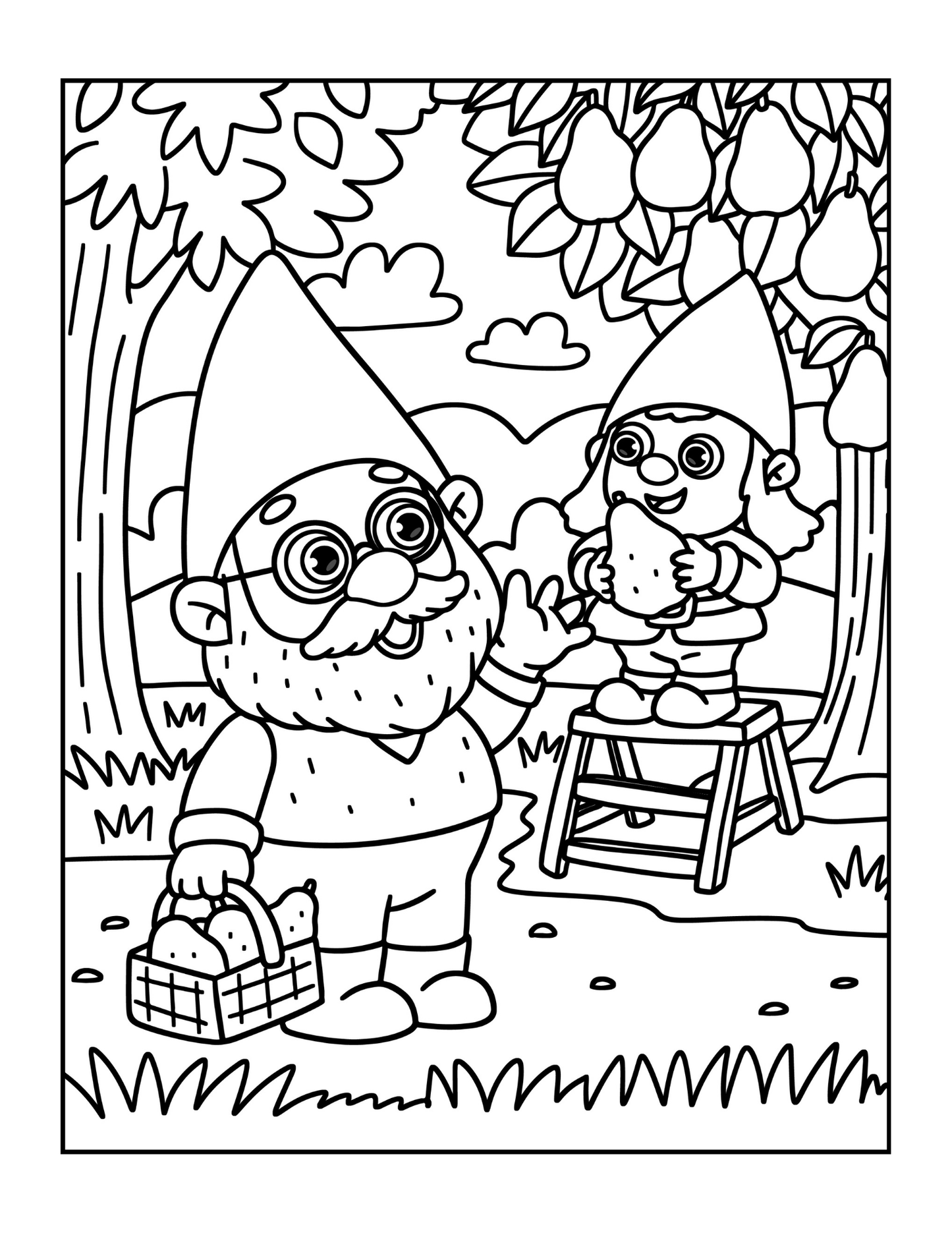 Cozy and Comfy Garden Gnomes Coloring Book Gift for Adults Men Women Kids Young Boys Girls Teens Cute Enchanted Gnome Coloring Pages