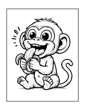 Load image into Gallery viewer, Cute Monkey Coloring Book for Kids Adults Fun Zoo Animal Pages, Stress Relief Creative Activity Coloring Book
