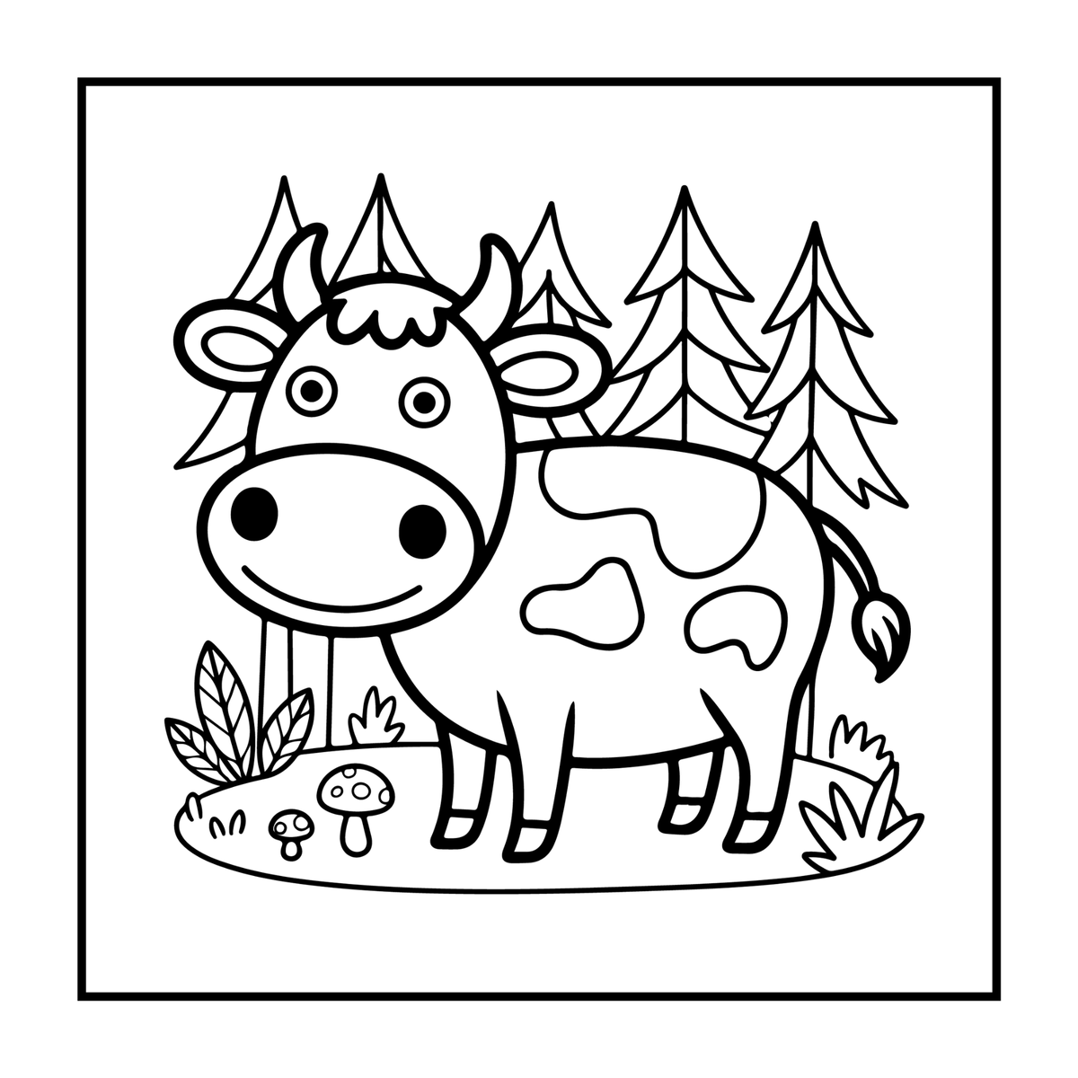 Cute Cow Coloring Book Gift for Adults Kids Boys Girls Teens: Single Sided Pages 25 Designs Cozy Cow Animal Coloring Book for Children