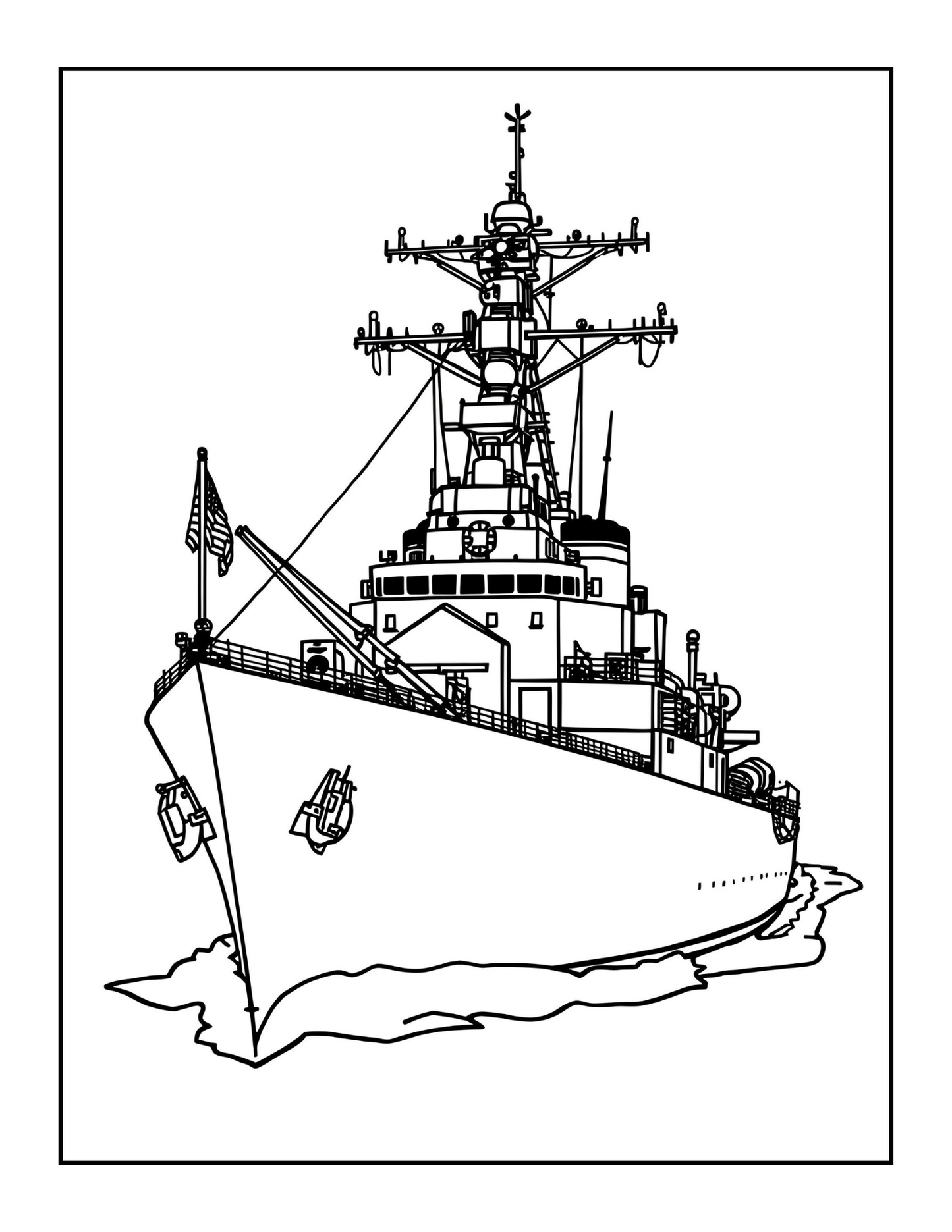 Navy Ship Coloring Book for Adults Men Women Kids Boys Girls Teens Navy Carrier Ship Coloring Sheets Military Navy Coloring Pages Children