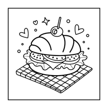 Load image into Gallery viewer, 50 Pages Cozy Snack Foodie Food Lover Coloring Book for Adults Kids Men Women Boys Girls Teens Youth: Simple Bold Easy Snack Coloring Book
