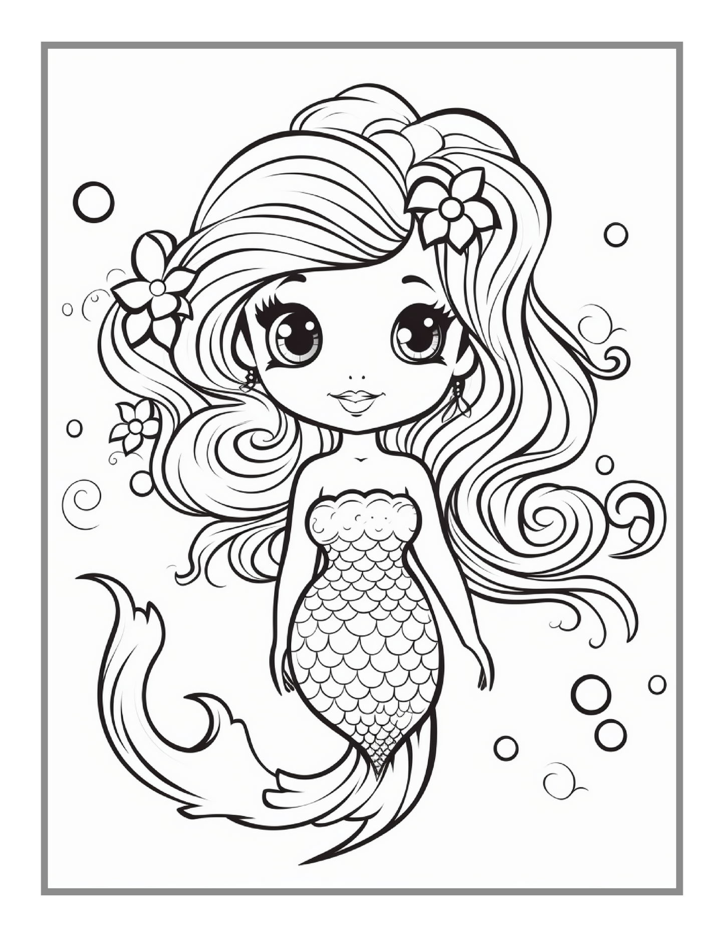 50 Pages Cute Easy Mermaid Coloring Book Gift for Kids Boys Girls Teens Mermaid Sea Creature Coloring Activity Book Adults Kids Relaxation (Copy)