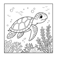 Load image into Gallery viewer, Cute Sea Life Coloring Book for Kids Teens Adults Ocean Animals, Marine Creatures, Stress Relief, Single Sided Coloring Pages

