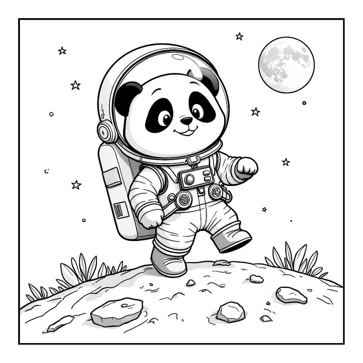 Cute Cozy Panda Bear Animal Coloring Book Gift for Adults Kids Boys Girls Teens: Single Sided Bold and Easy Cool Panda Bear Coloring Book