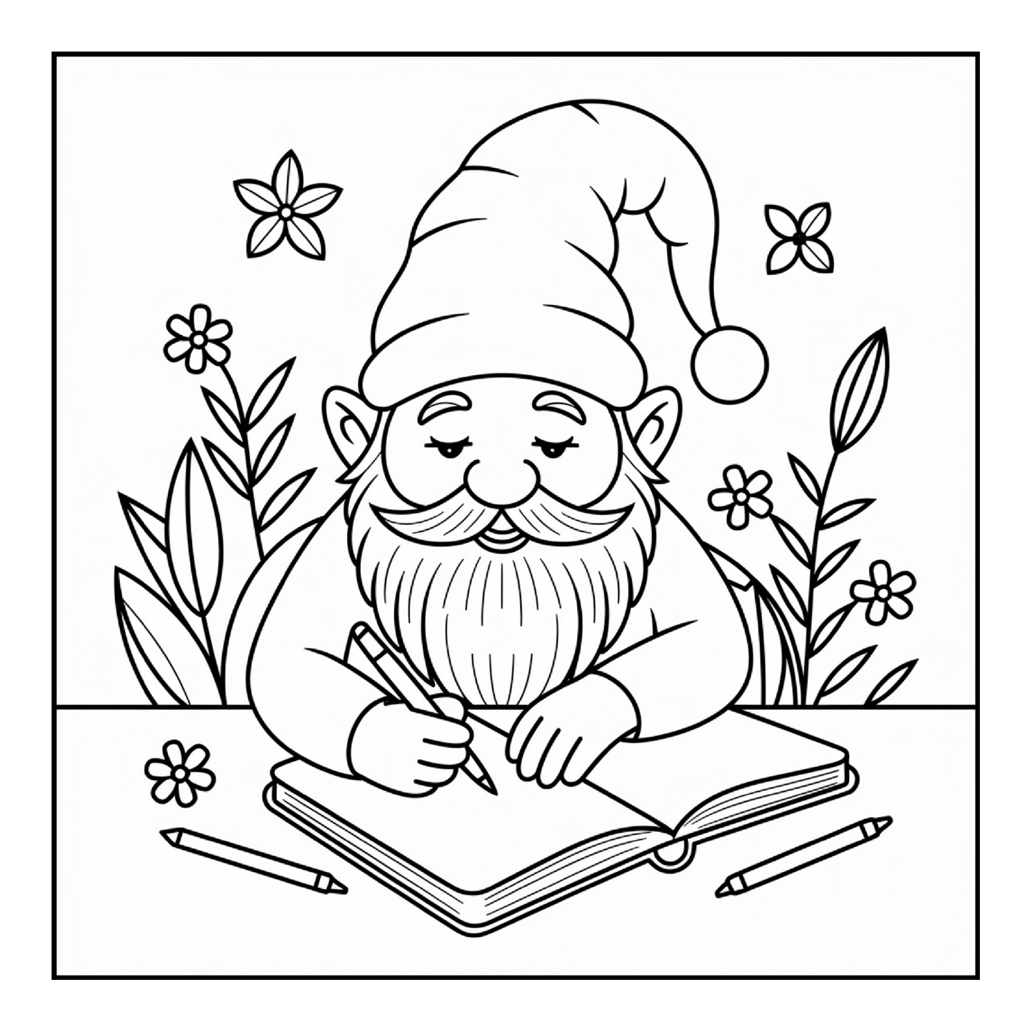 Cozy and Comfy Garden Gnomes Coloring Book Gift for Adults Men Women Kids Young Boys Girls Teens Cute Enchanted Gnome Coloring Pages Book