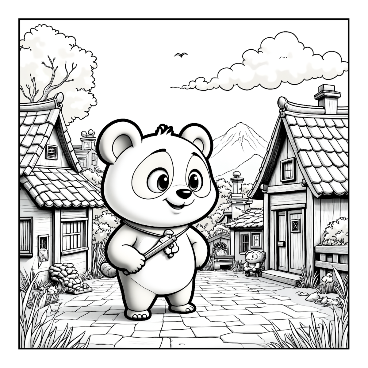 Cute Cozy Panda Bear Animal Coloring Book Gift for Adults Kids Boys Girls Teens: Single Sided Bold and Easy Cool Panda Bear Coloring Book