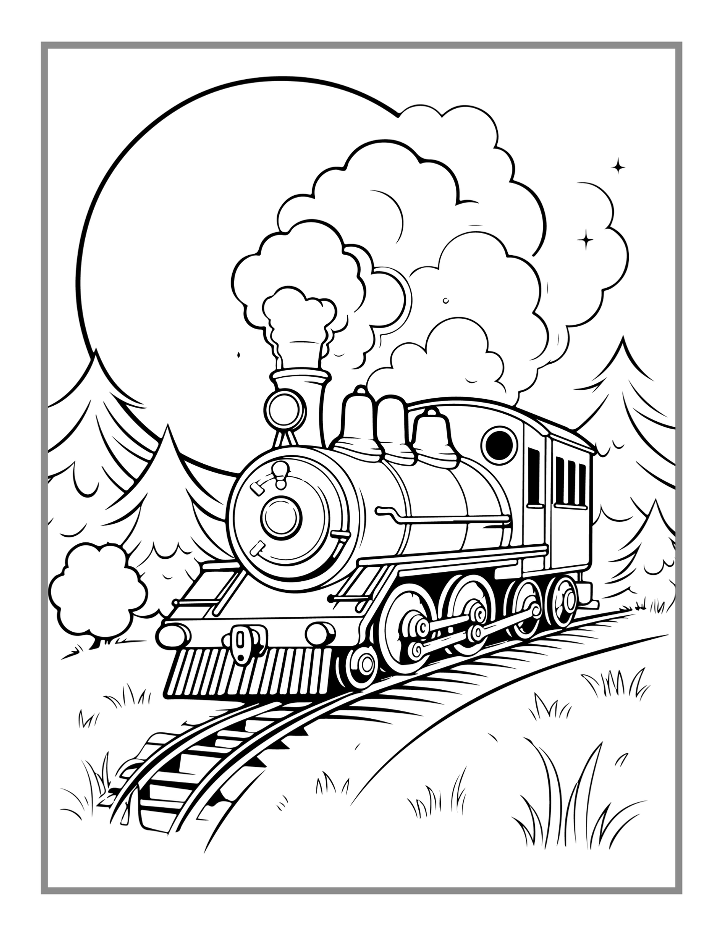 50 Pages Train Locomotive Enthusiasts Coloring Book Gift for Adults Kids Boys Girls Cute Freight Train Coloring Sheets for Train Lover