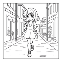 Load image into Gallery viewer, Kawaii Anime Girls Coloring Book for Kids Teens Adults – Cute Manga Characters Easy Japanese Scenes
