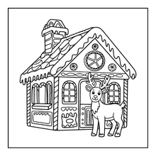 Load image into Gallery viewer, Christmas Gingerbread House Coloring Book Cute Holiday Gingerbread Homes for Kids Teens Adults Easy Cozy Winter Coloring Pages
