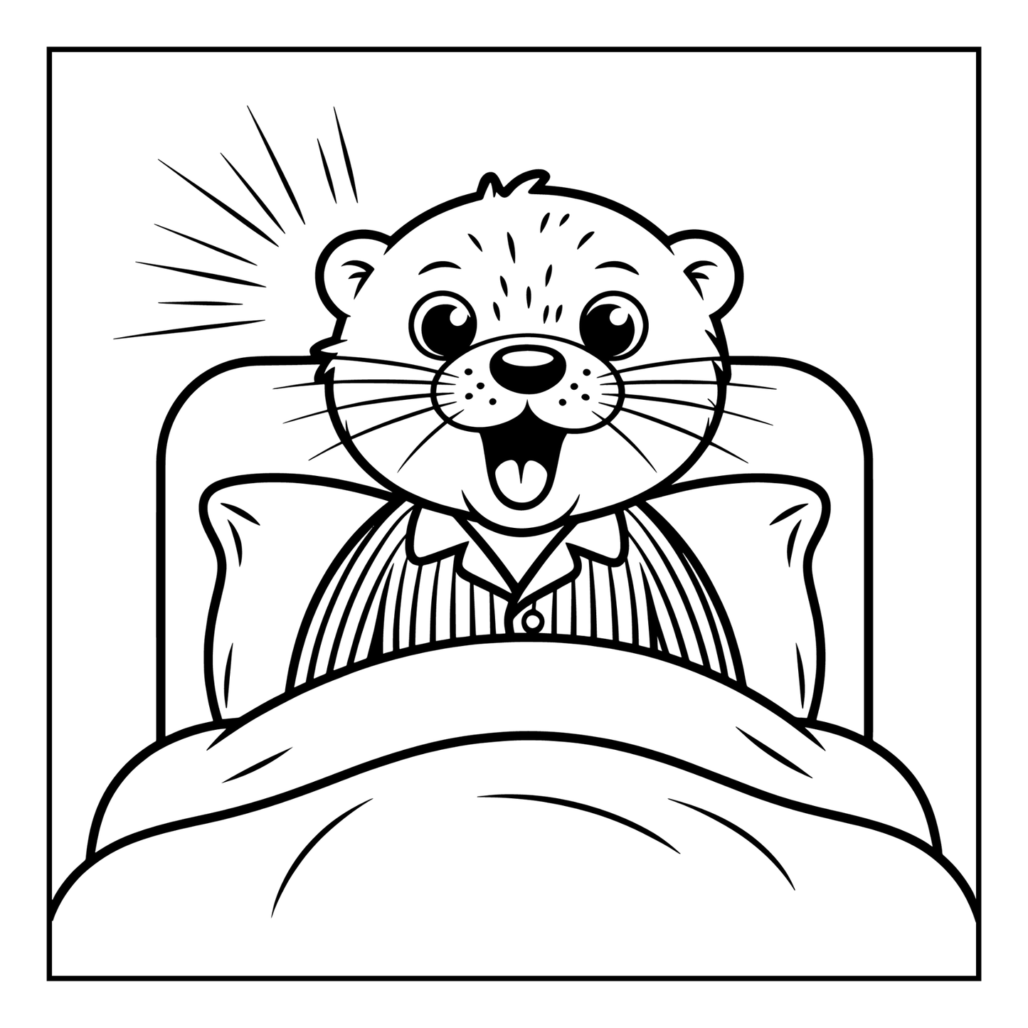 Funny Cute Kawaii Sea Otter Animal Coloring Book Gift for Adults Men Women Kids Boys Girls Teens 50 Pages Single Sided Stress Relief