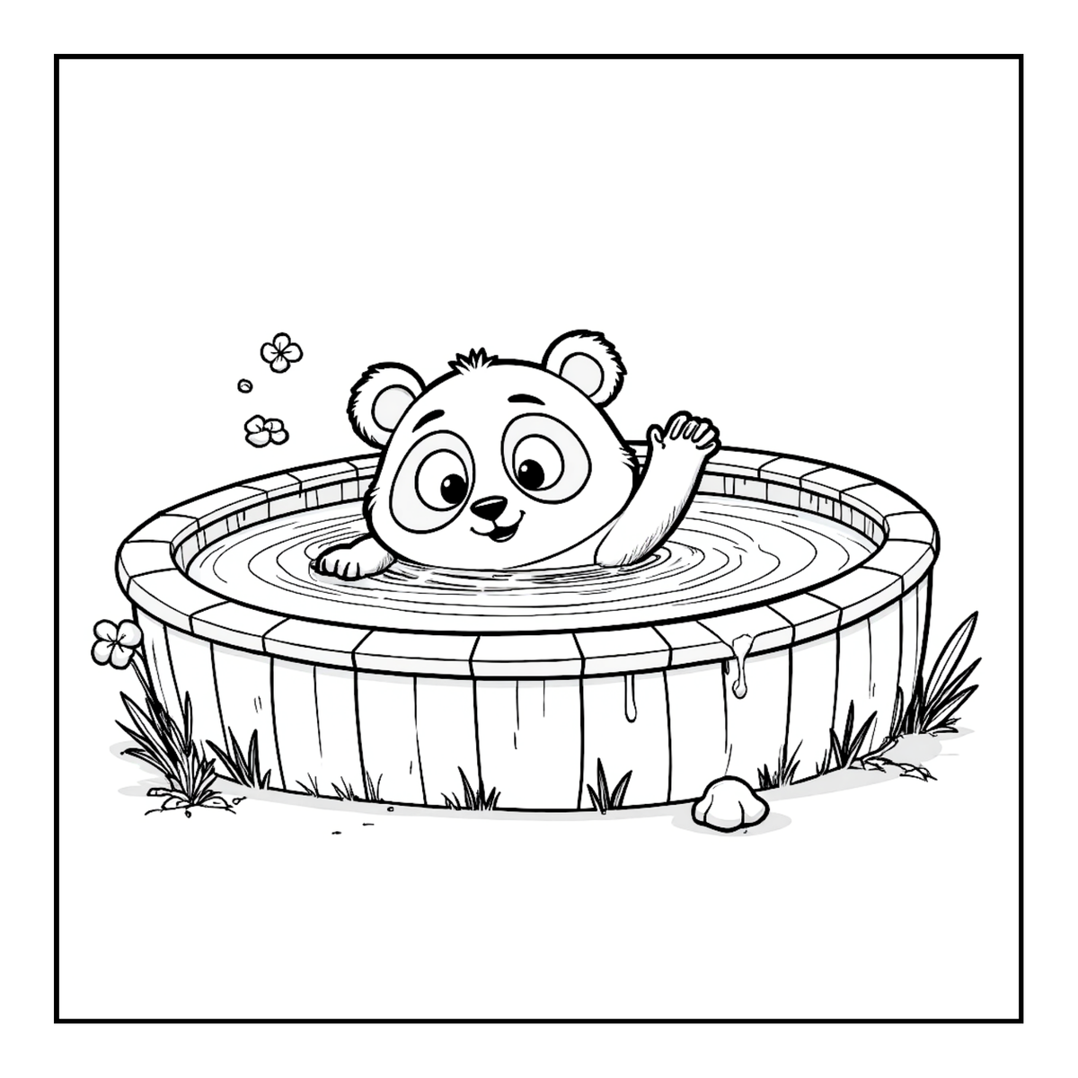 Cute Cozy Panda Bear Animal Coloring Book Gift for Adults Kids Boys Girls Teens: Single Sided Bold and Easy Cool Panda Bear Coloring Book