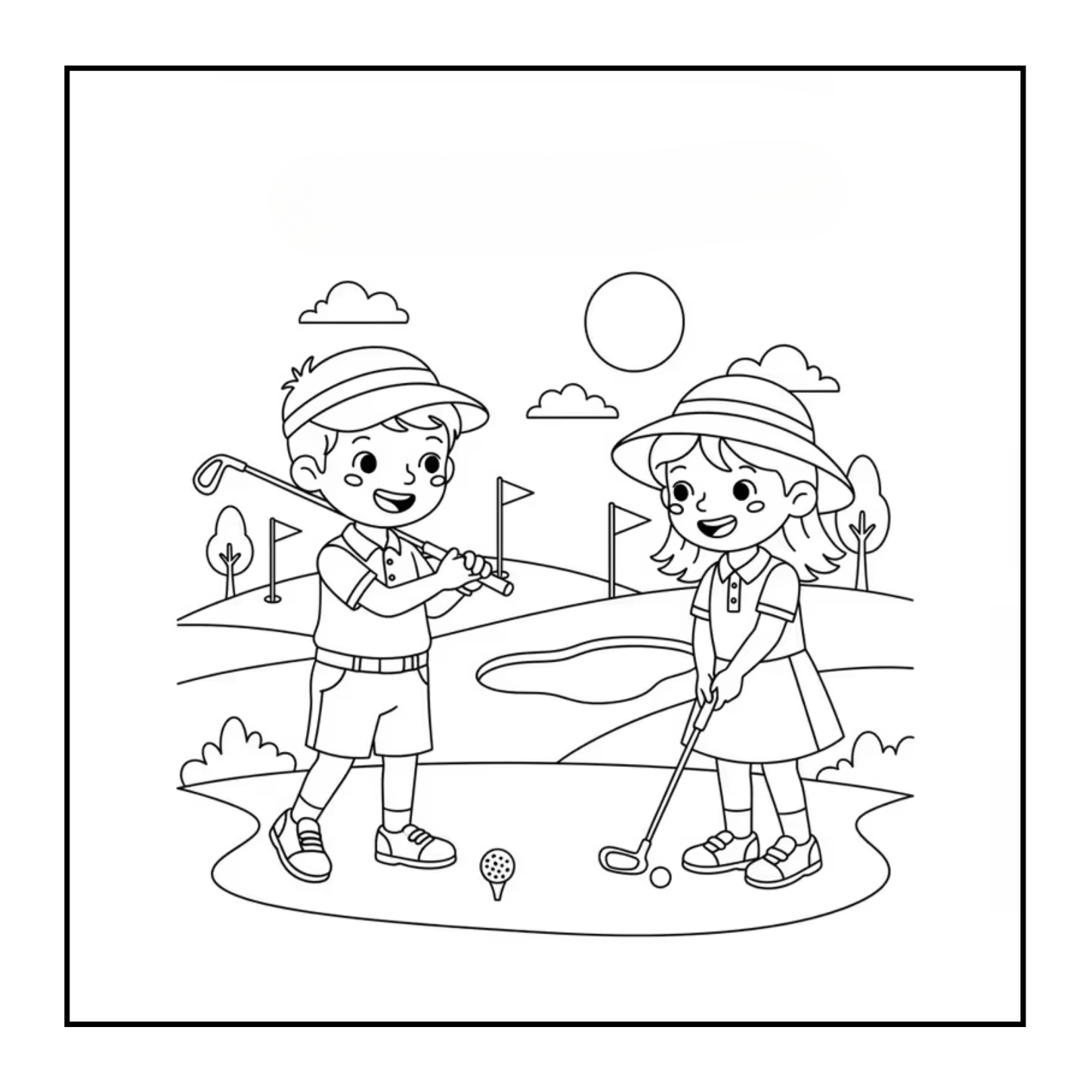 Golf Player Golfer Coloring Book for Adults Men Women Kids Boys Girls Teens Youth Simple Stress Free Relief Coloring Book Golfing Coloring