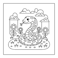 Load image into Gallery viewer, Funny Cute Snake Coloring Book for Kids Teens Adults Cool Reptile Designs Single Sided Pages Fun Stress Relief Activity
