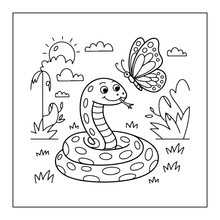 Load image into Gallery viewer, Funny Cute Snake Coloring Book for Kids Teens Adults Cool Reptile Designs Single Sided Pages Fun Stress Relief Activity
