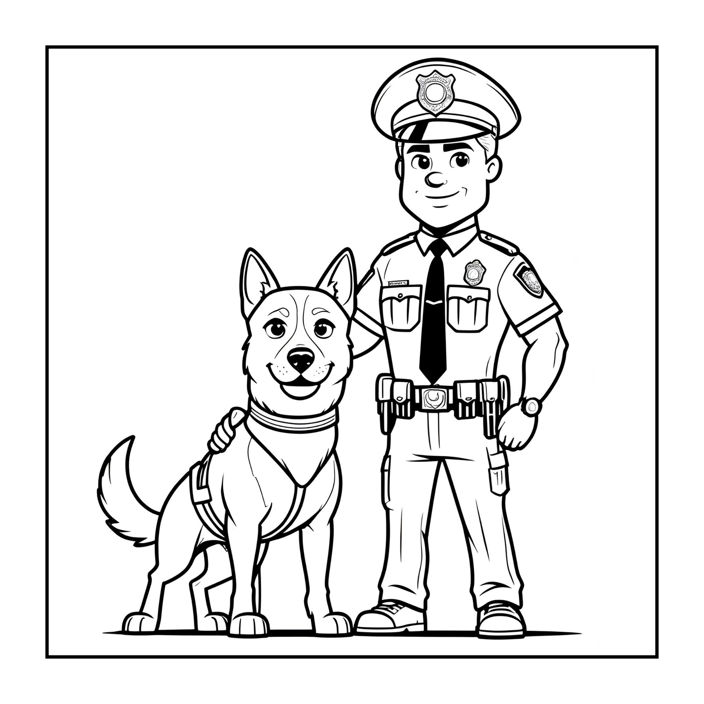 Cool Police Officer Coloring Book Gift for Adults Kids Boys Girls Teens 50 Pages Single Sided Police Police Coloring Activity Book Children