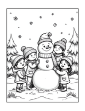 Load image into Gallery viewer, Christmas Coloring Book for Kids Adults Cute Snowman Holiday Activity Printed Softcover Book Bold Easy Winter Holiday Gift Single Sided Page
