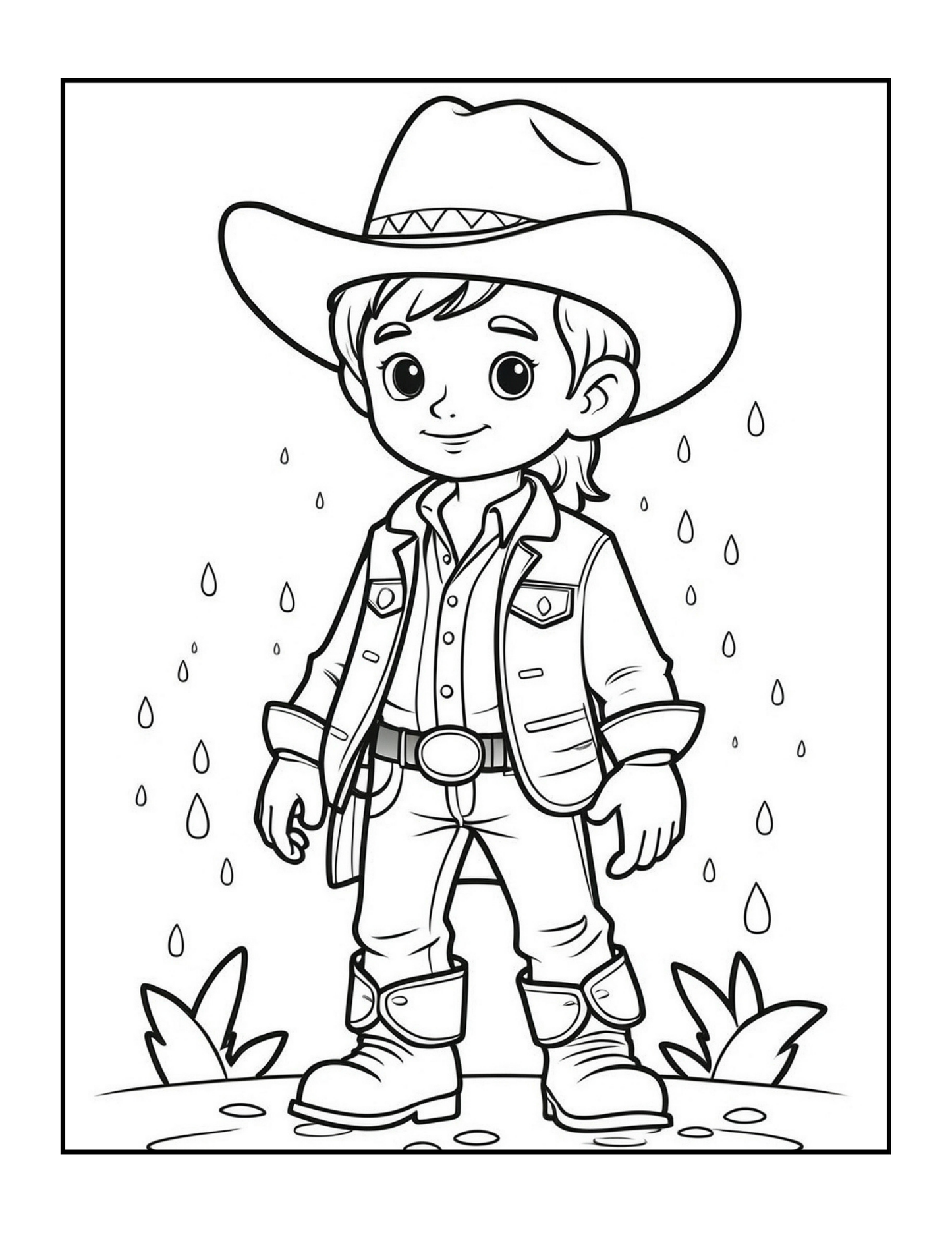 Cowboy Coloring Book Gift for Adults Men Women Kids Young Boys Girls Teens 50 Pages Single Sided Western Cowboy Coloring Activity Book