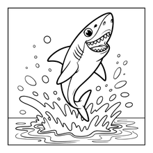 Load image into Gallery viewer, Cute Funny Shark Coloring Book for Kids Adults Ocean Animals Relaxing Marine Life Pages Coloring Book
