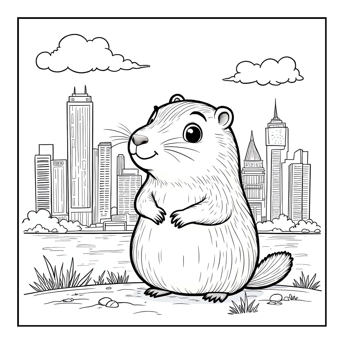 Cute Cozy Funny Capybara Animal Coloring Book Gift for Adults Kids Boys Girls Teens: Single Sided Bold and Easy Cool Capybara Coloring Book