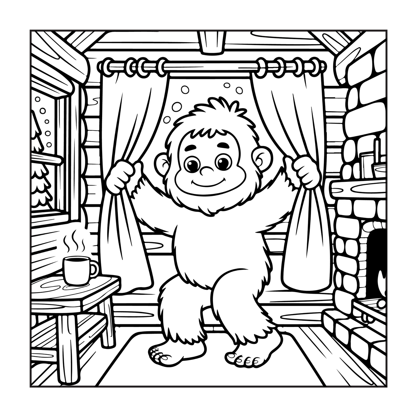 Cute Bigfoot Sasquatch Coloring Book Gift for Adults Kids Boys Girls Teens Cool Funny Bigfoot Mythical Creature Coloring Activity Book