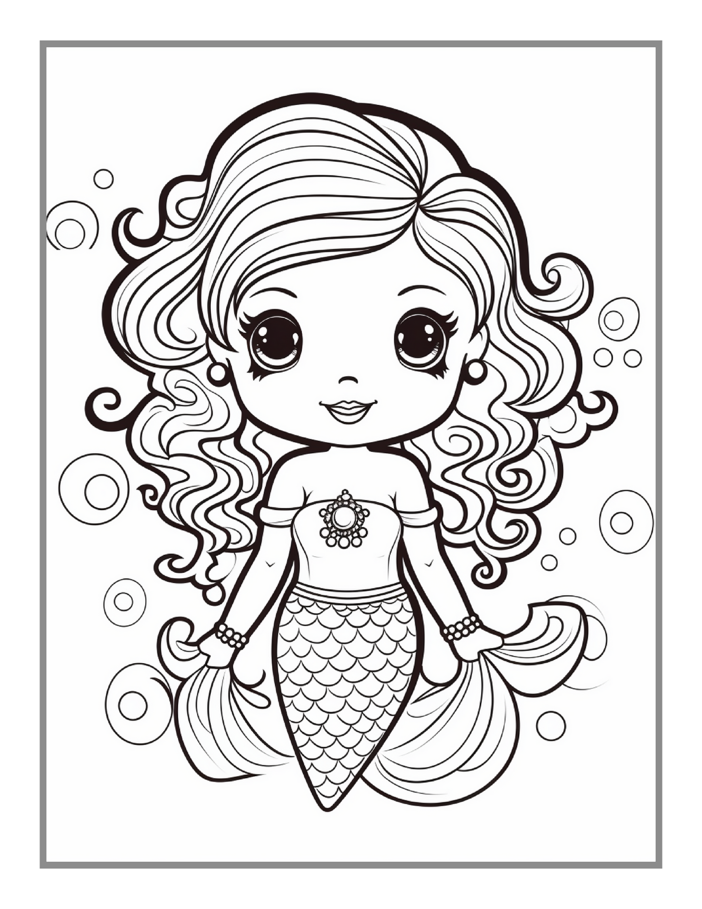 50 Pages Cute Easy Mermaid Coloring Book Gift for Kids Boys Girls Teens Mermaid Sea Creature Coloring Activity Book Adults Kids Relaxation