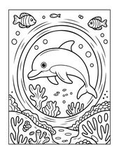 Load image into Gallery viewer, Cozy Cute Sea Creatures Coloring Book for Kids Adults Boys Girls Teens: Cool Underwater Animals Sea Ocean Fish Coloring Activity Book
