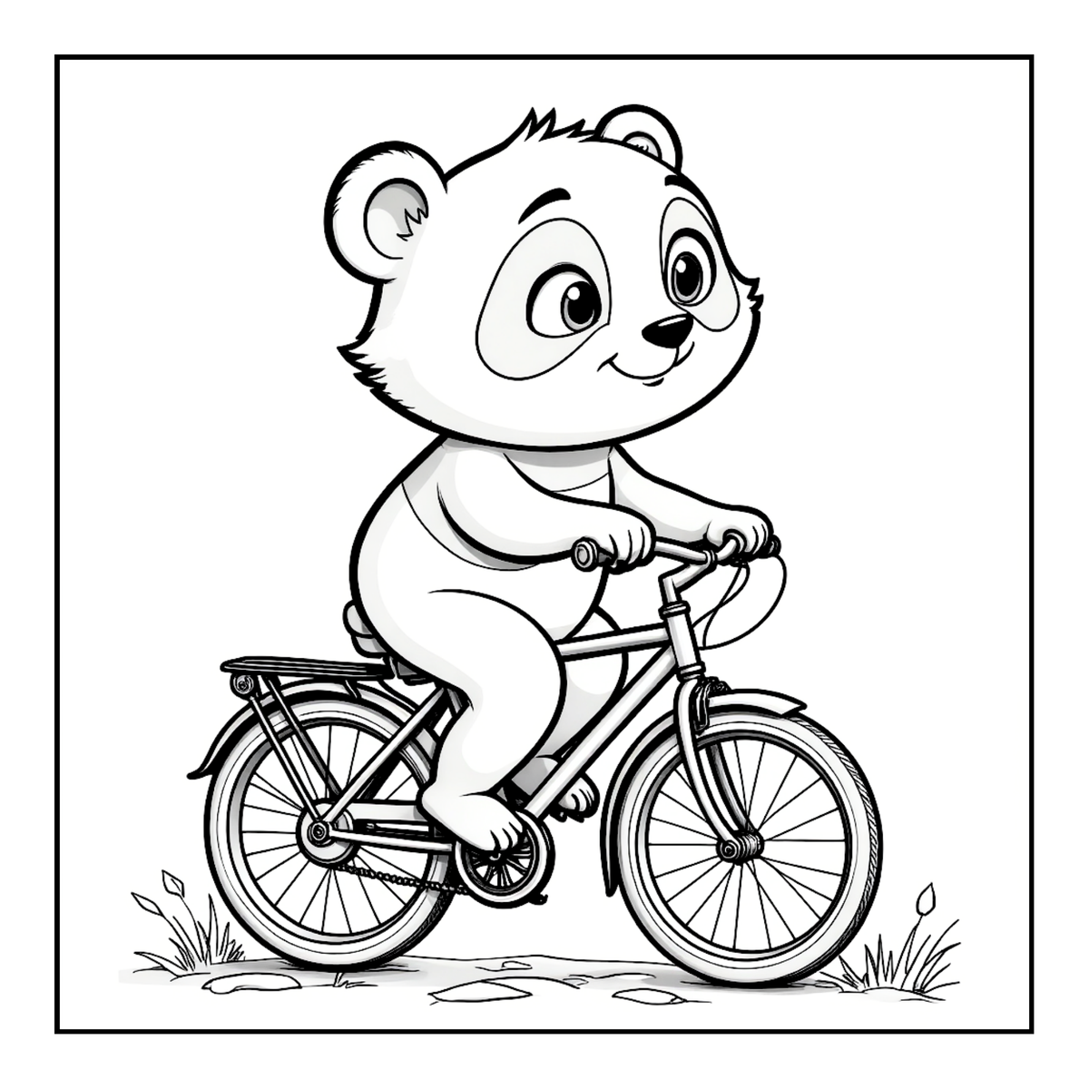 Cute Cozy Panda Bear Animal Coloring Book Gift for Adults Kids Boys Girls Teens: Single Sided Bold and Easy Cool Panda Bear Coloring Book