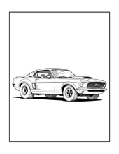 Load image into Gallery viewer, Printed Car Coloring Book for Kids Adults 25 Easy Vehicle Designs Physical Auto Activity Book Single Sided Pages Race Cars Off Road
