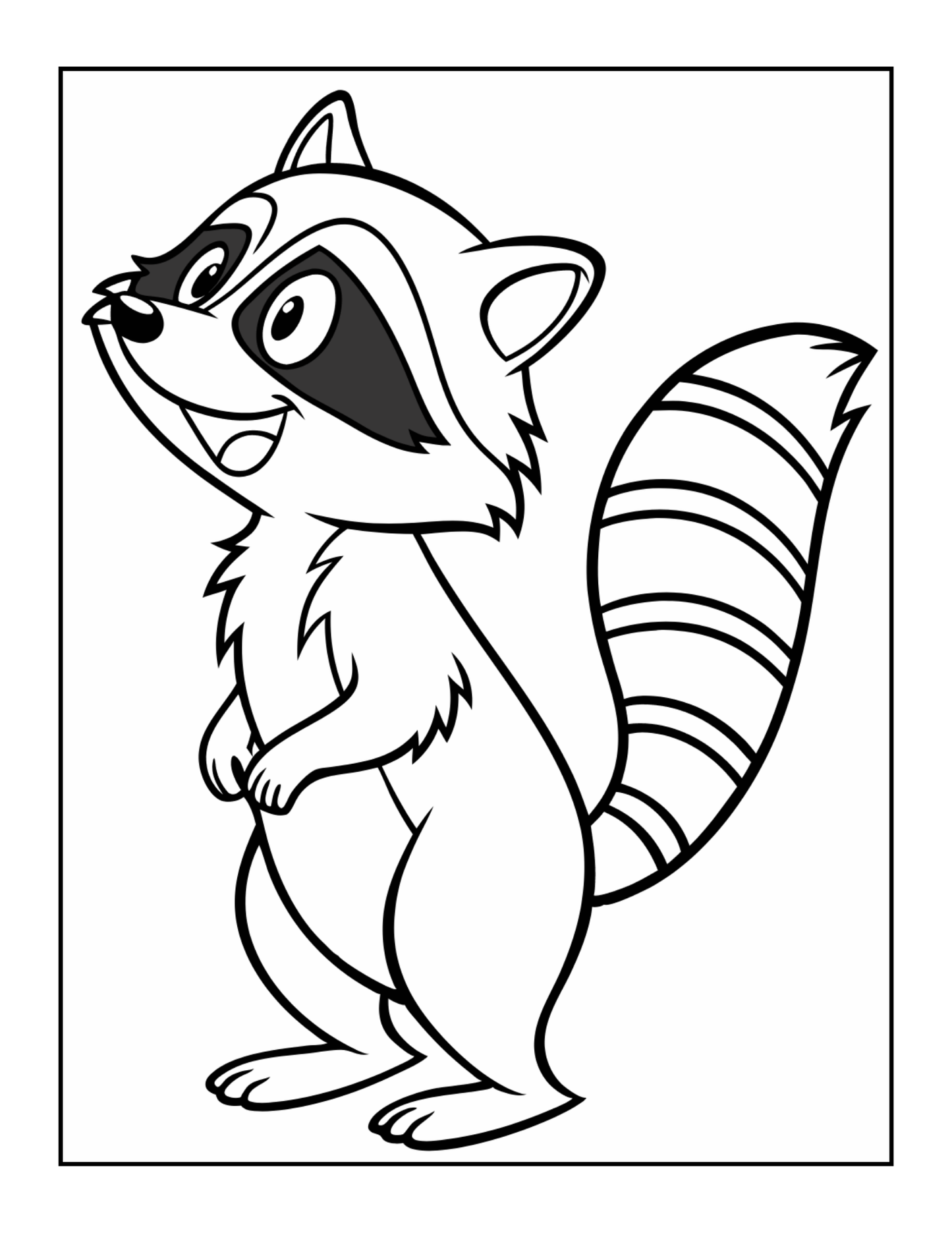 Cute Cozy Raccoon Animal Coloring Book Gift for Adults Kids Boys Girls Teens 50 Pages Single Sided Bold and Easy Raccoon Coloring Book