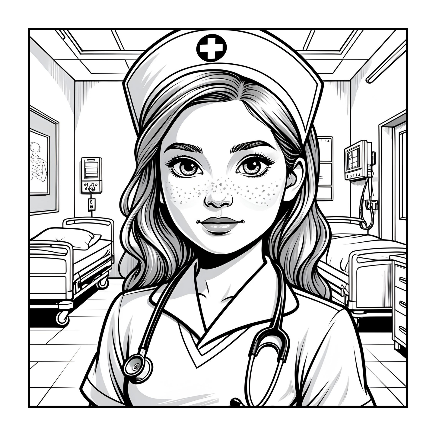 Nurse Coloring Book Gift for Adults Men Women Kids Young Boys Girls Teens Bold and Easy Stress Relief ER Nurse Coloring Sheets