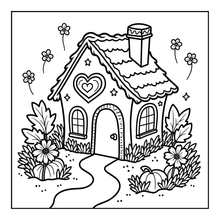 Load image into Gallery viewer, Christmas Gingerbread House Coloring Book Cute Holiday Gingerbread Homes for Kids Teens Adults Easy Cozy Winter Coloring Pages
