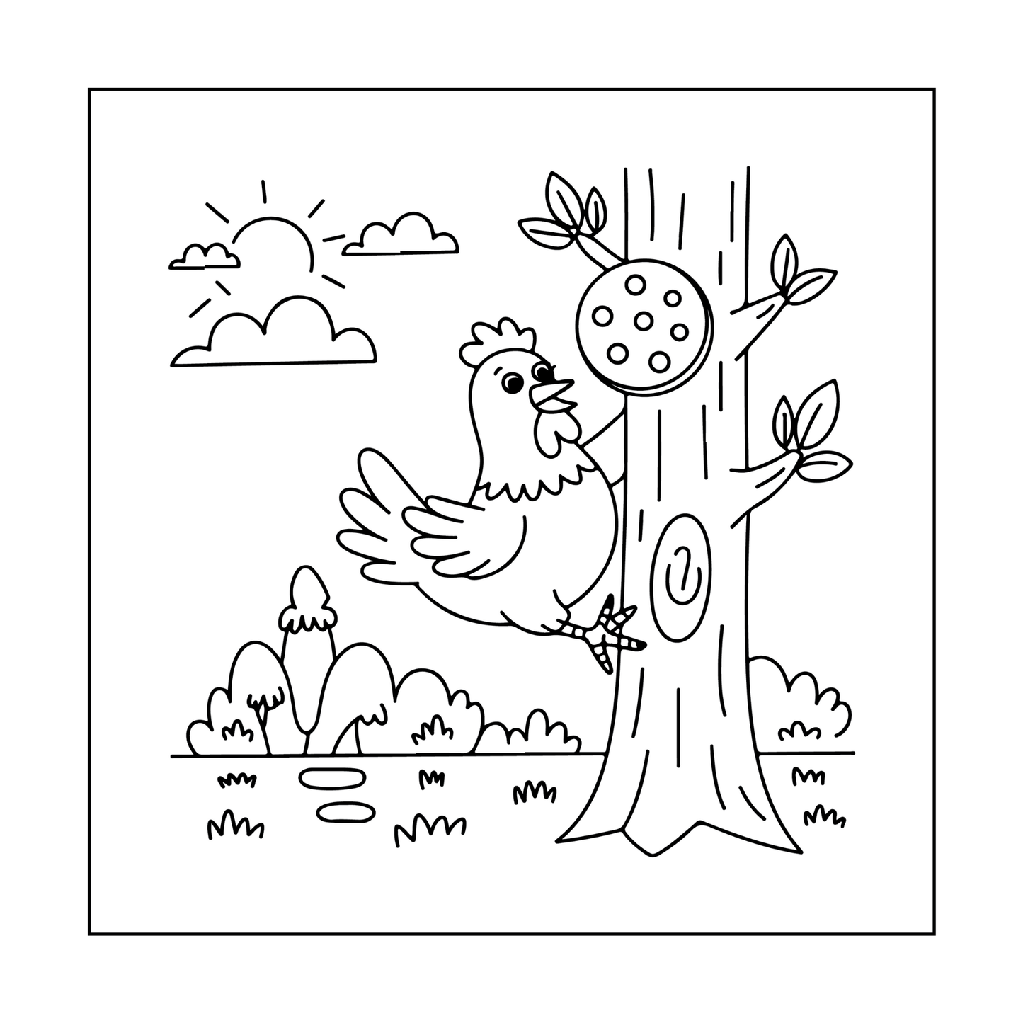 Cute Funny Chicken Coloring Book Gift for Adults Kids Boys Girls Teens Bold and Easy Chicken Bird Coloring Sheets for Children Relaxation