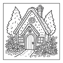 Load image into Gallery viewer, Christmas Gingerbread House Coloring Book Cute Holiday Gingerbread Homes for Kids Teens Adults Easy Cozy Winter Coloring Pages
