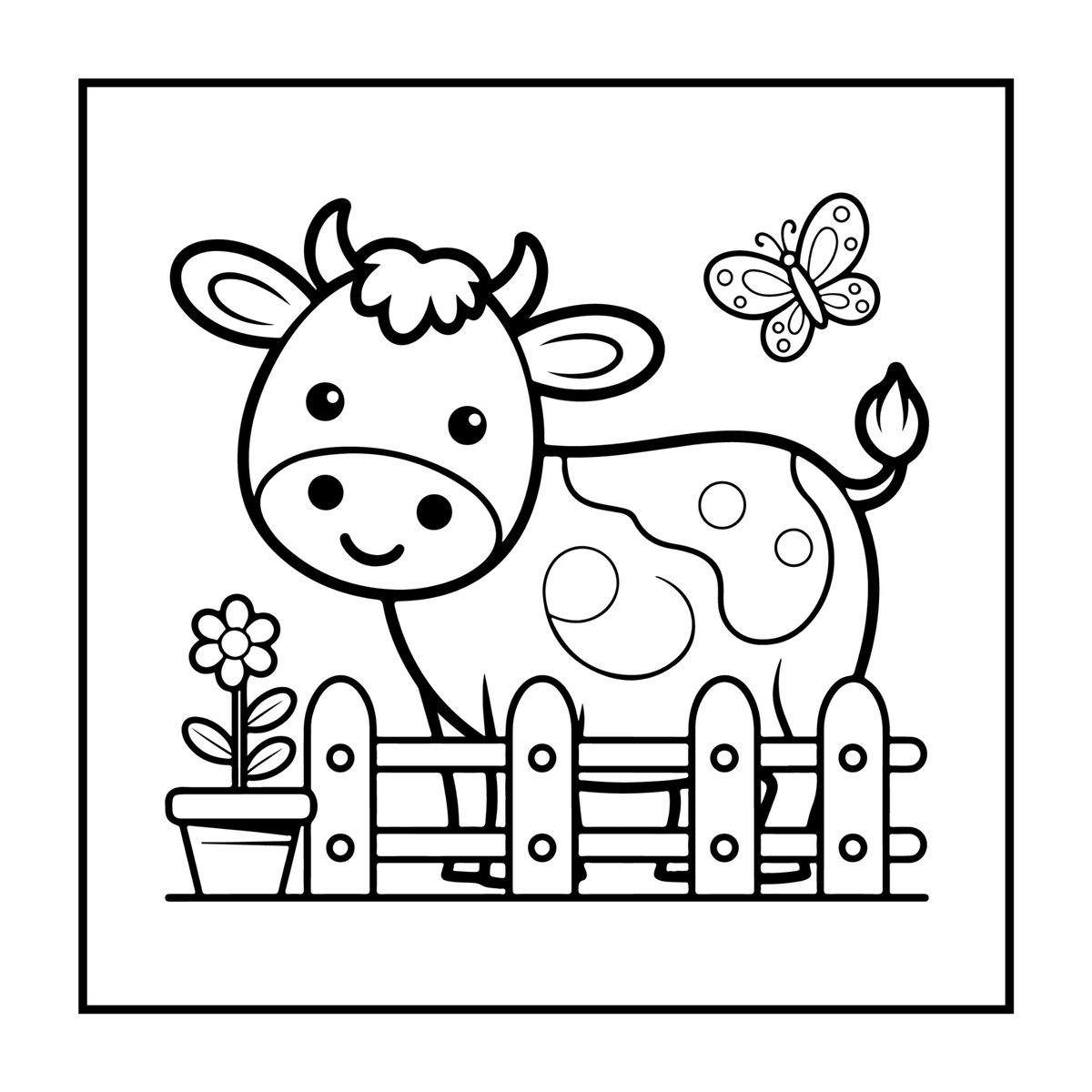 Cute Cow Coloring Book Gift for Adults Kids Boys Girls Teens: Single Sided Pages 25 Designs Cozy Cow Animal Coloring Book for Children