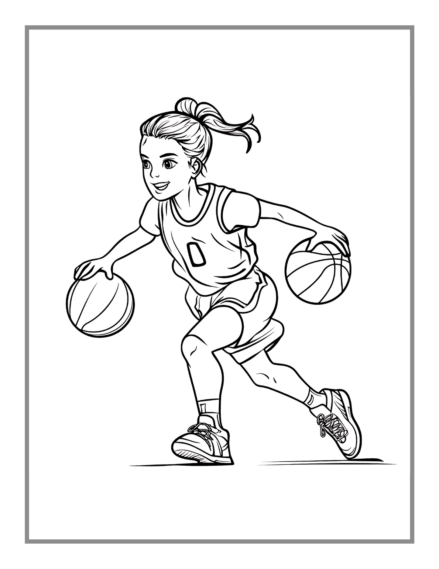 50 Pages Basketball Coloring Book Gift for Adults Kids Men Women Boys Girls Teens Youth Basketball Player Coloring Activity Book