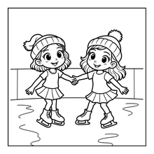 Load image into Gallery viewer, Ice Skating Coloring Book Kids Adults, Winter Sports Figure Skate Activity Coloring Pages, Gift for Skaters Hockey Fans

