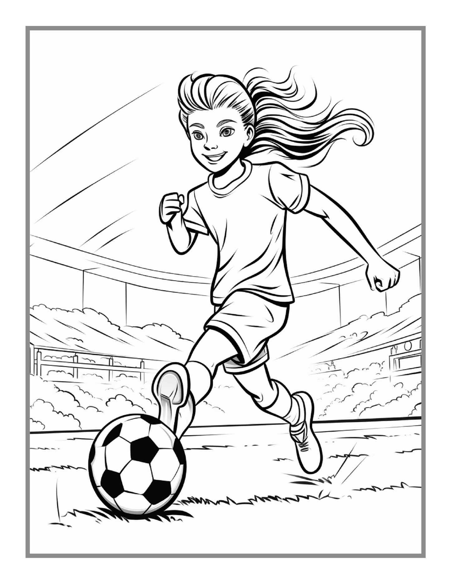 Soccer Football Player Coloring Book Holiday Birthday Gift for Adults Kids Women Girls Teens Youth 50 Pages Soccer Coloring Activity Sheets