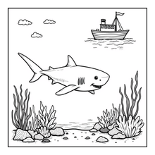 Load image into Gallery viewer, Cute Funny Shark Coloring Book for Kids Adults Ocean Animals Relaxing Marine Life Pages Coloring Book
