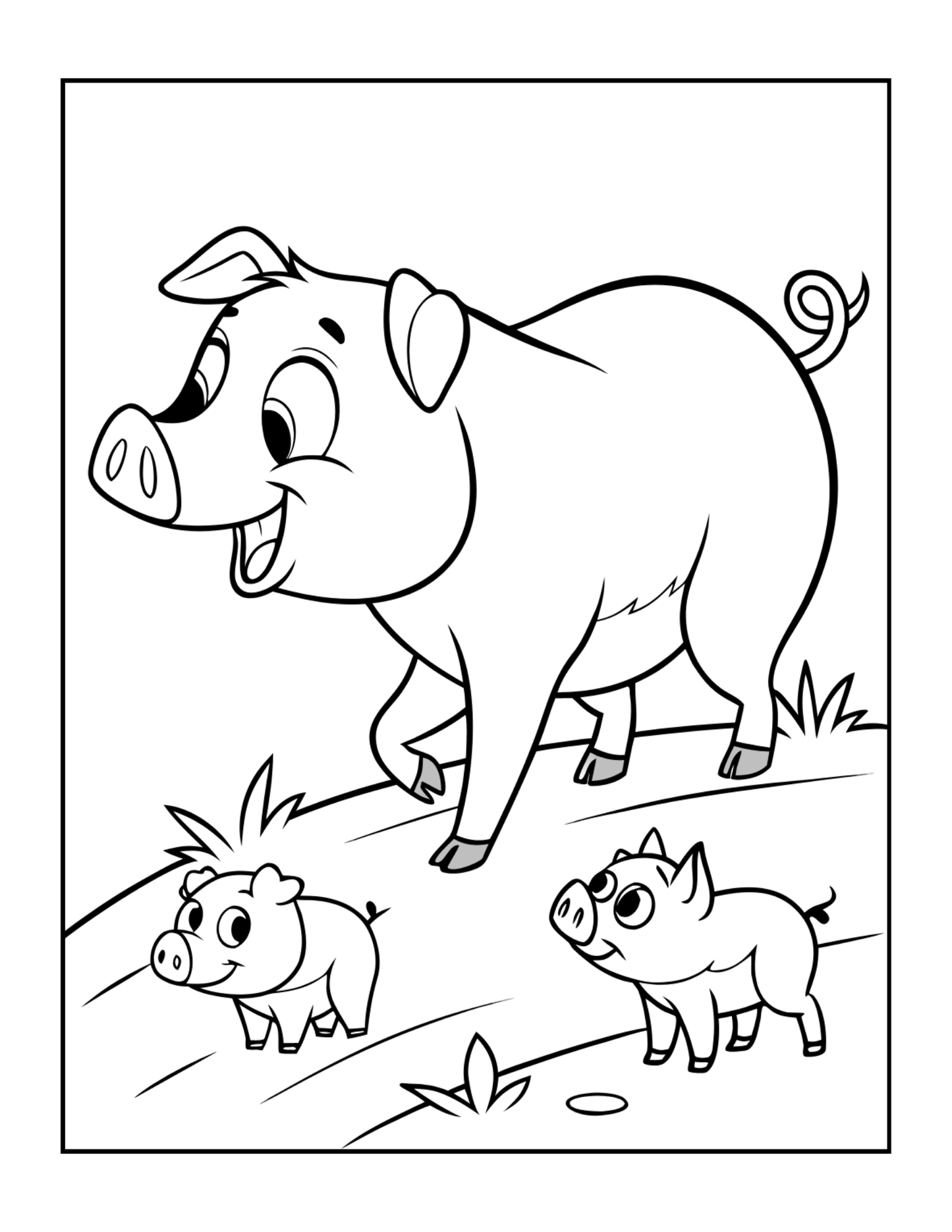 50 Pages Single Sided Cute Pig Coloring Book Gift for Adults Men Women Kids Young Boys Girls Teens Cool Piggy Coloring Activity Book