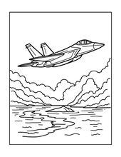 Load image into Gallery viewer, Military Jet Fighter Plane Coloring Book for Kids Adults Boys Girls: 50 Pages Single Sided F-35 Lightning Fighter Jet Airplane Coloring Book
