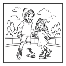 Load image into Gallery viewer, Ice Skating Coloring Book Kids Adults, Winter Sports Figure Skate Activity Coloring Pages, Gift for Skaters Hockey Fans

