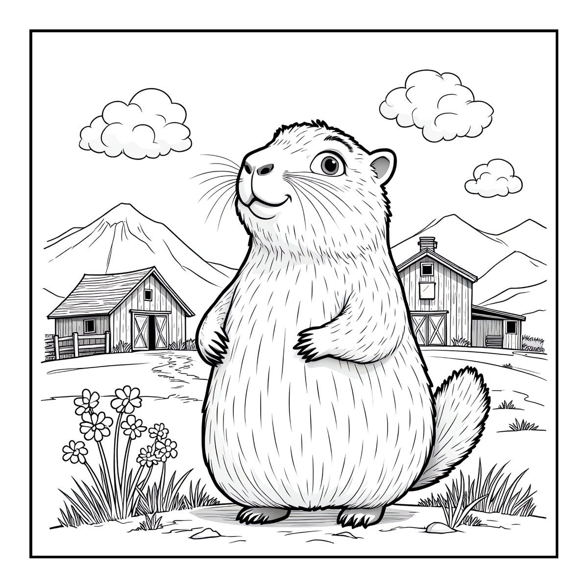 Cute Cozy Funny Capybara Animal Coloring Book Gift for Adults Kids Boys Girls Teens: Single Sided Bold and Easy Cool Capybara Coloring Book