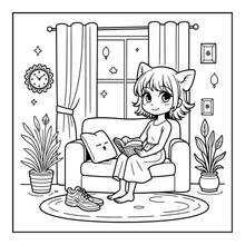 Load image into Gallery viewer, Kawaii Anime Girls Coloring Book for Kids Teens Adults – Cute Manga Characters Easy Japanese Scenes
