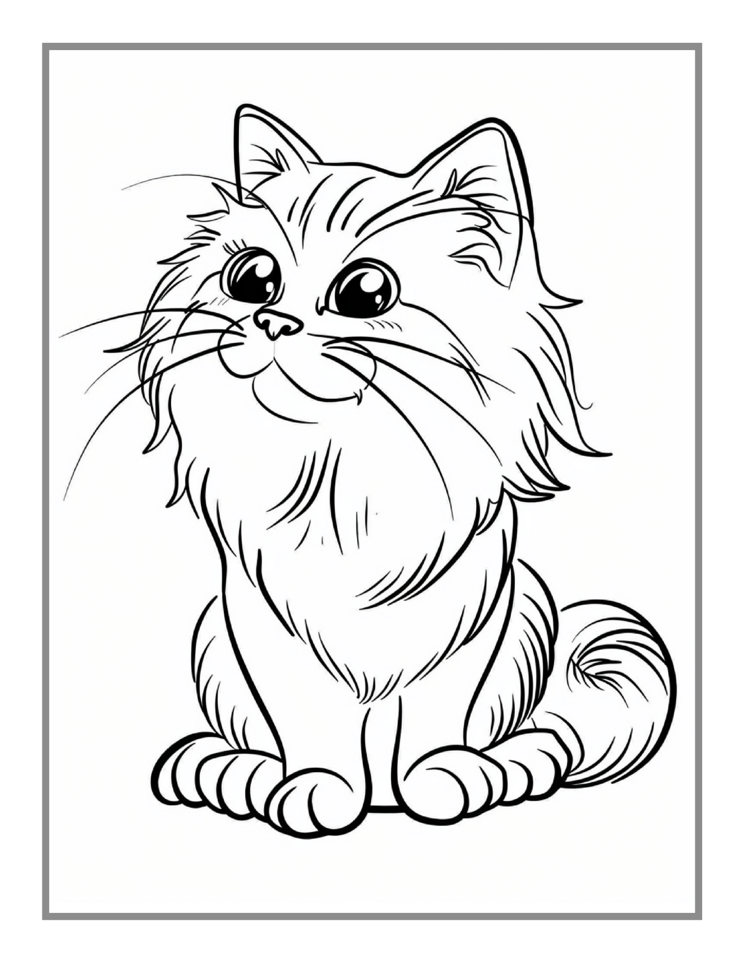 50 Pages Cute Cozy Cat Kitten Kitty Coloring Book Gift for Cat Lover Pet Owner Men Women Adults Kids Boys Girls Bold and Easy Coloring Book