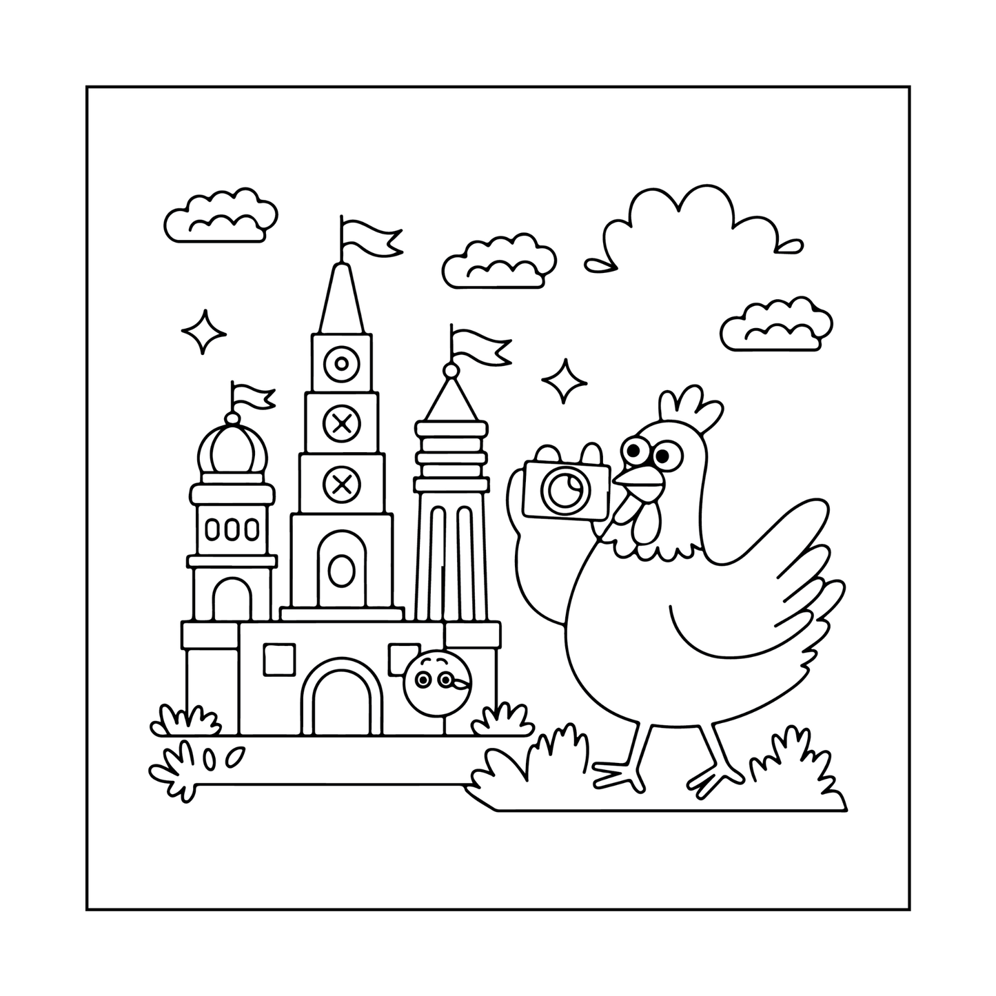 Cute Funny Chicken Coloring Book Gift for Adults Kids Boys Girls Teens Bold and Easy Chicken Bird Coloring Sheets Book for Children
