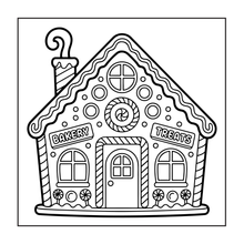 Load image into Gallery viewer, Cute Christmas Gingerbread House Coloring Book Whimsical Candy Holiday Pages for Kids Teens Adults Festive Relaxation Gift
