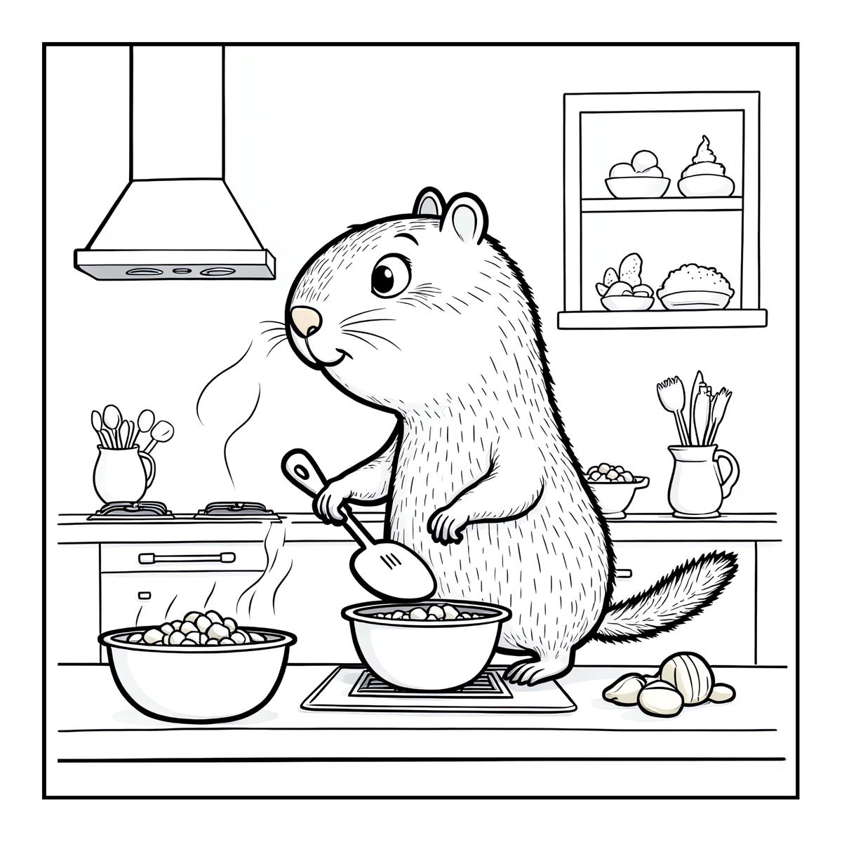 Cute Cozy Funny Capybara Animal Coloring Book Gift for Adults Kids Boys Girls Teens: Single Sided Bold and Easy Cool Capybara Coloring Book