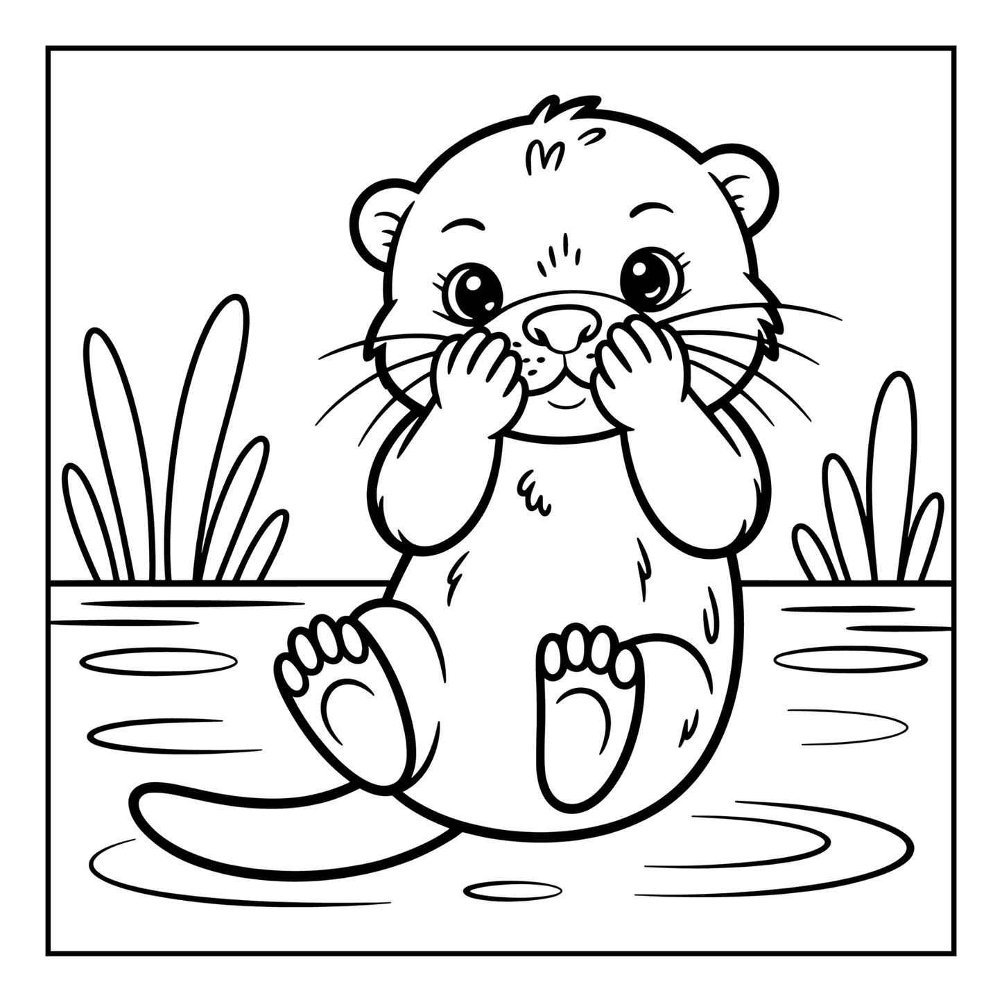 Funny Cute Kawaii Sea Otter Animal Coloring Book Gift for Adults Men Women Kids Boys Girls Teens Cool River Otter Coloring Activity Book