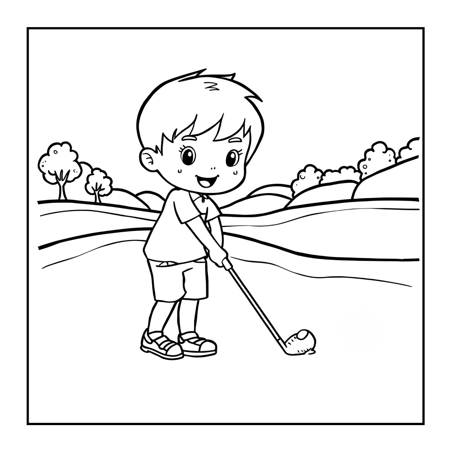 Golf Player Golfer Coloring Book for Adults Men Women Kids Boys Girls Teens Youth Single Sided Golfing Coloring Activity Book for Children